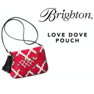 NWT Brighton Peace Love Dove Pouch Crossbody Handbag Tassel